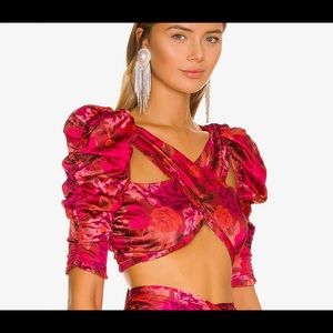 FOR LOVE AND LEMONS ALIA CROSS FRONT CROP TOP